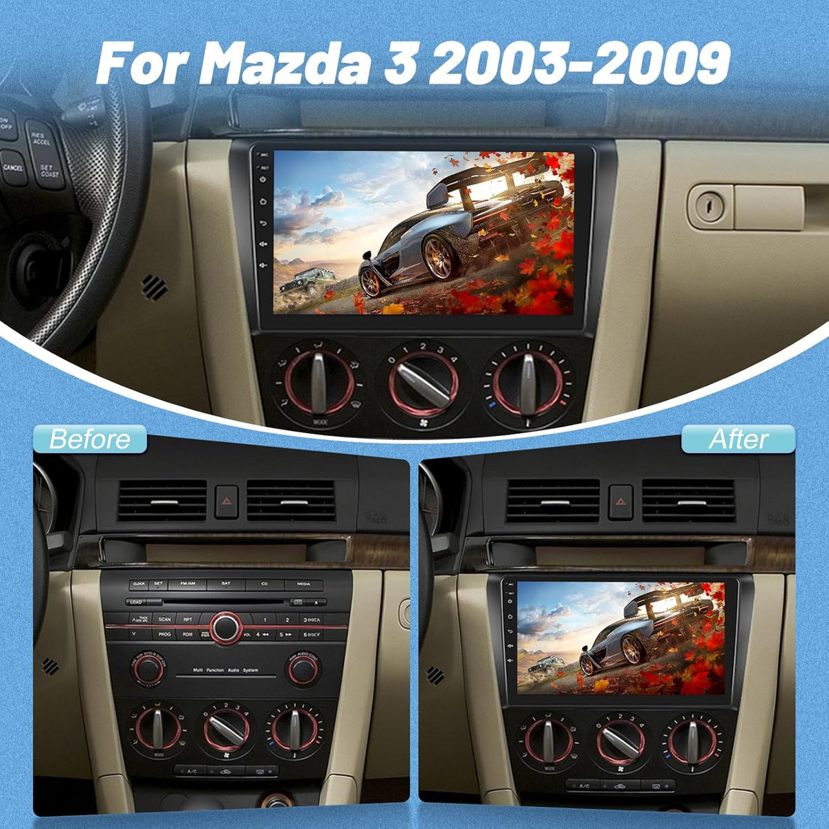 Android Autoradio – Car Stereo – Headunit – Multimedia Systeem – Touchscreen Radio – 9 Inch IPS Display – Draadloos Carplay & Android Auto