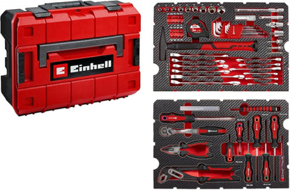 Originele Einhell E-CASE 80-delige gereedschapskoffer (hoogwaardige gereedschapsset in robuuste, stapelbare kunststof koffer als ideale basisuitrusting voor het huishouden, werkplaats of op reis)