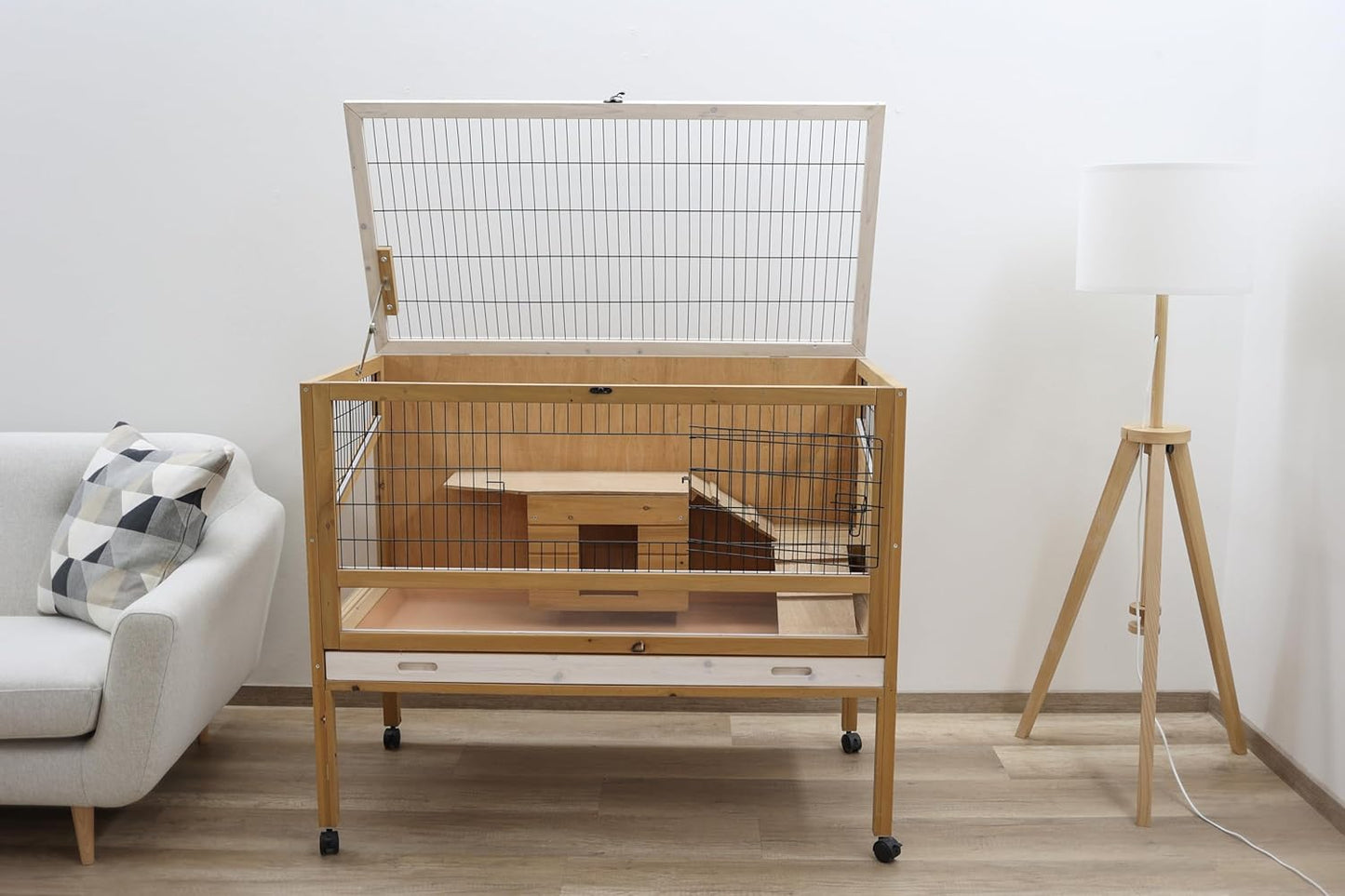 Kerbl Pet Kerbl Indoor Deluxe 82725 Small Animal Cage 115 x 60 x 92.5 cm with Wheels for Hamsters / Guinea Pigs etc.) - QUORE