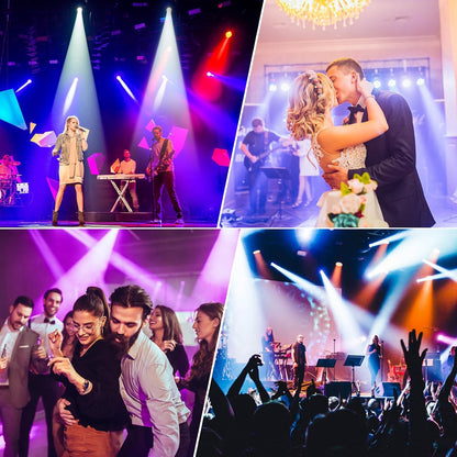100 W Moving Head LED DMX DJ-lichten draaiende spot beam 18-voudig prisma podiumverlichting 8 kleuren met geluid geactiveerde modi voor bruiloftsfeesten kerk live band show bar disco party