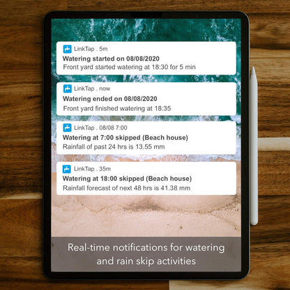 LinkTap G1S Draadloze Watertimer & Gateway - Cloudgestuurde Bewateringstimer met Slimme App voor Tuinen, Ruimer Bereik dan WiFi, Weerbewust, Manueel Aan/Uit & Digitale Lockout, IP66
