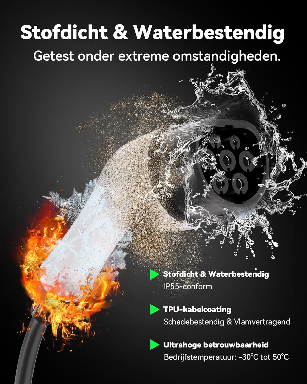 Type 2 Laadkabel (22 kW, 8 m, 32A, 3-fase, Mode 3) – Type 2 naar Type 2 EV-laadkabel, voor wallboxen en laadstations, compatibel met alle elektrische voertuigen en plug-in hybrides