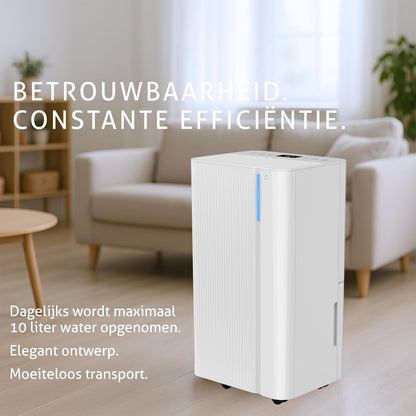 Luchtontvochtiger – Ontvochtiger – Vochtvreter – Luchtdroger – Compressorontvochtiger – 10 Liter/24u – Stil 38 dB