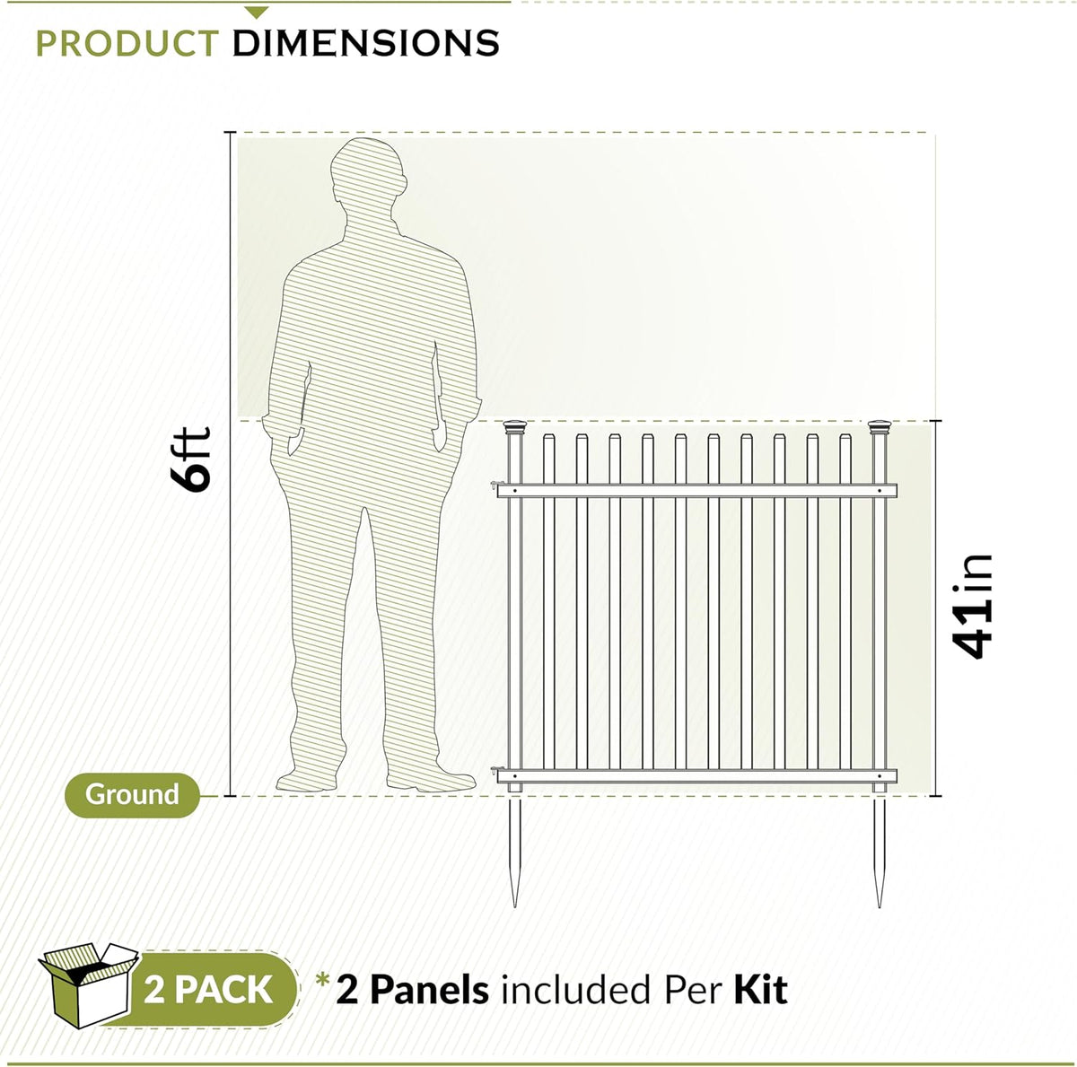 Zippity Outdoor Products ZP19057 Burbank No Dig Vinyl Fence 44" B x 41" H, Wit
