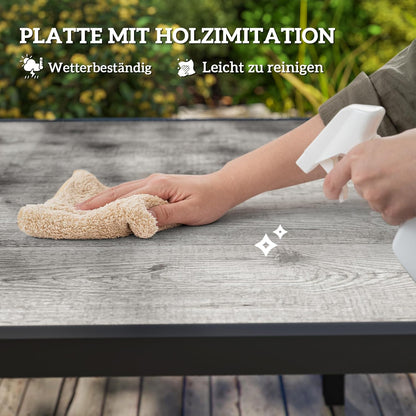 Uitschuifbare Tuintafel – Tuinmeubel – Terrastafel – Balkon Tafel – Eettafel Buiten – Weerbestendig – 160-240x90 cm – Kunststof Houtlook