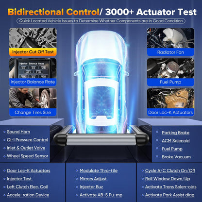 Professionele Diagnosescanner – Autodiagnosescanner – Diagnosetester – OBD2 Scanner – Autoscanner – Met 11 Adapters – Volledig Bidirectioneel En 30+ Servicefuncties