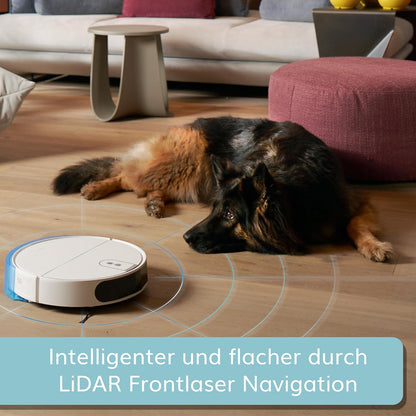 ROMY L6 Animal Smart Home robotstofzuiger met dweilfunctie, 5200 Pa zuigkracht, stille robotstofzuiger, geoptimaliseerd voor dierenharen, tapijt, harde vloeren, XXL stofreservoir in plaats van