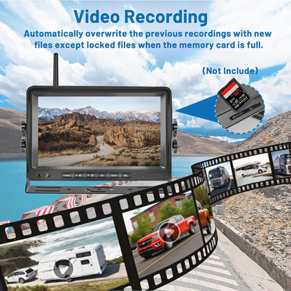 Achteruitrijcamera – Draadloze Camera – Parkeercamera – Rear View Camera – Achteruitkijkcamera – 7 Inch IPS Scherm – 1080P HD Met Nachtzicht - QUORE