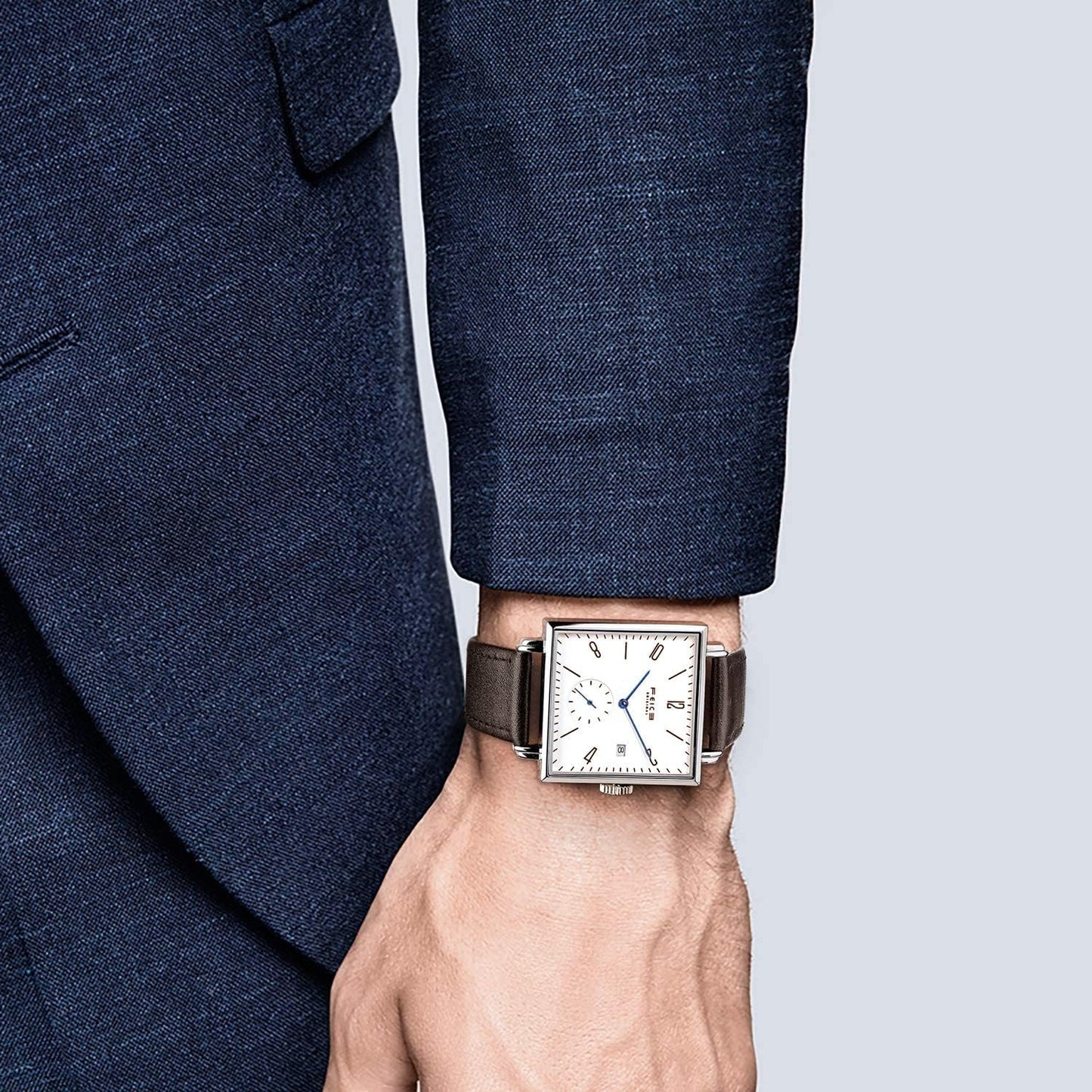 FEICE Unisex Square Watch Men's Bauhaus Automatic Watch Mechanical Watches Analog Wristwatch -Sapphire Mirror -34mm Case -FM301