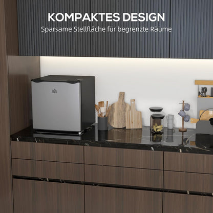 HOMCOM Mini-Gefrierschrank, 35 L Gefrierbox, electric, freistehend, Mini-Gefriertruhe, Minikühlschrank, -14 bis -24°C, 5-stufige Temperaturregelung, 47 x 44.2 x 48.8 cm, Silber - QUORE