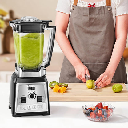 AMZCHEF Blender, 2000 watt, 2 liter, krachtige blender, blender met 8 instelbare snelheden en 4 voorprogramma's voor crushed ijs, smoothiemaker, grind mixer, BPA-vrij
