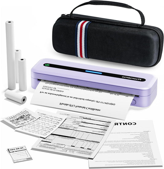 Phomemo M832 Mobile Printer A4 Thermal Printer Suitable for Travel, Office, School and Home, Compatible with Smartphones and Computers, Portable Printer with Carry Bag and 4 Rolls Thermal - QUORE