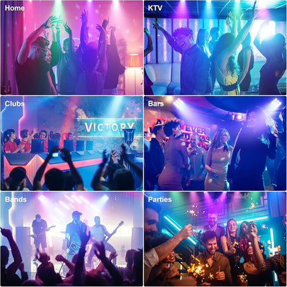 4 stuks LED Par RGBW podiumverlichting, 9 leds DMX-5/8CH met afstandsbediening en 4 bedieningsmodi, PAR-spot voor DJ Disco Bar Party Bruiloft Kerstmis Haloween