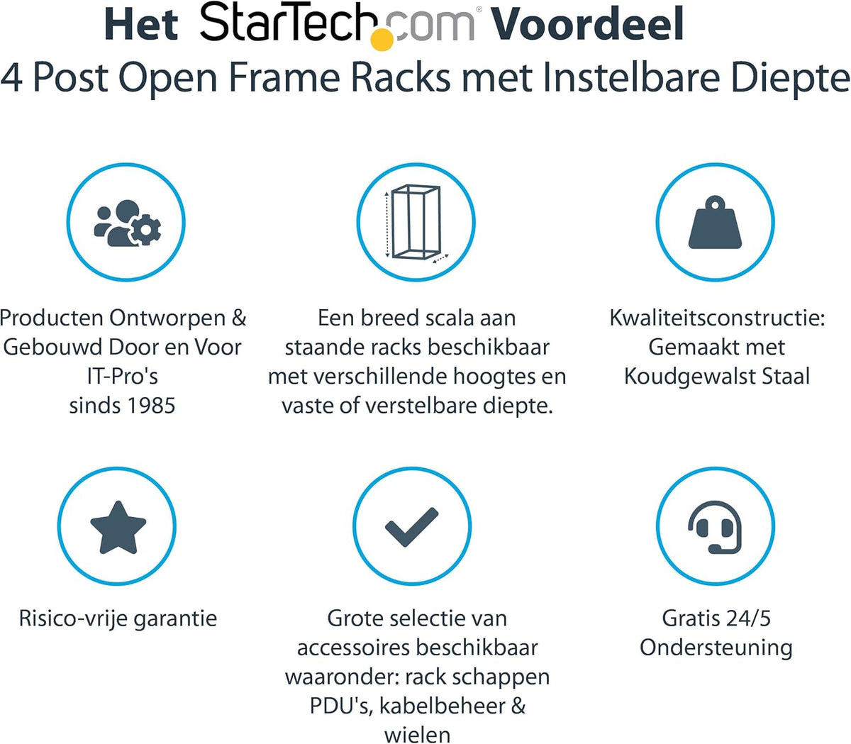 Serverrack – Serverkast – Patchkast – Netwerkkast – Datarack – 12U 4-Post Open Frame 19 Inch Met Wielen – Verstelbare Diepte Van 56,0 Tot 101,7 Cm