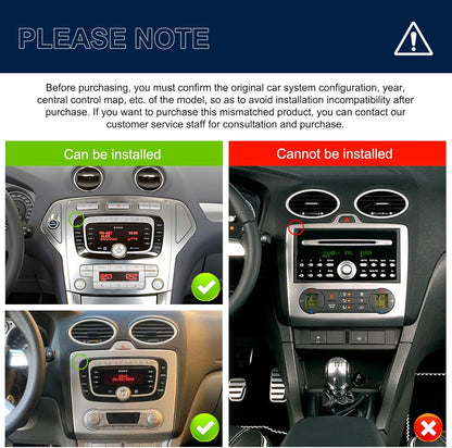 4+64GB Android Autoradio met CarPlay en Android Auto voor Ford Focus II Mondeo S-Max C-Max Galaxy II MK2 Kuga, 7'' HD touchscreen met Bluetooth 5.0 GPS WiFi Mirror Link EQ FM/RDS SWC AHD camera + MIC