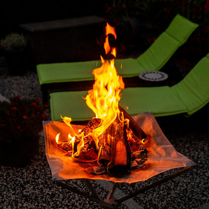 FENNEK HIGHFIRE | Vuurnet - hoogwaardig/draagbaar | van hittebestendig edestaal | met tas | perfect voor thuis of mobiel gebruik | XL formaat/60 x 60 x 63 cm