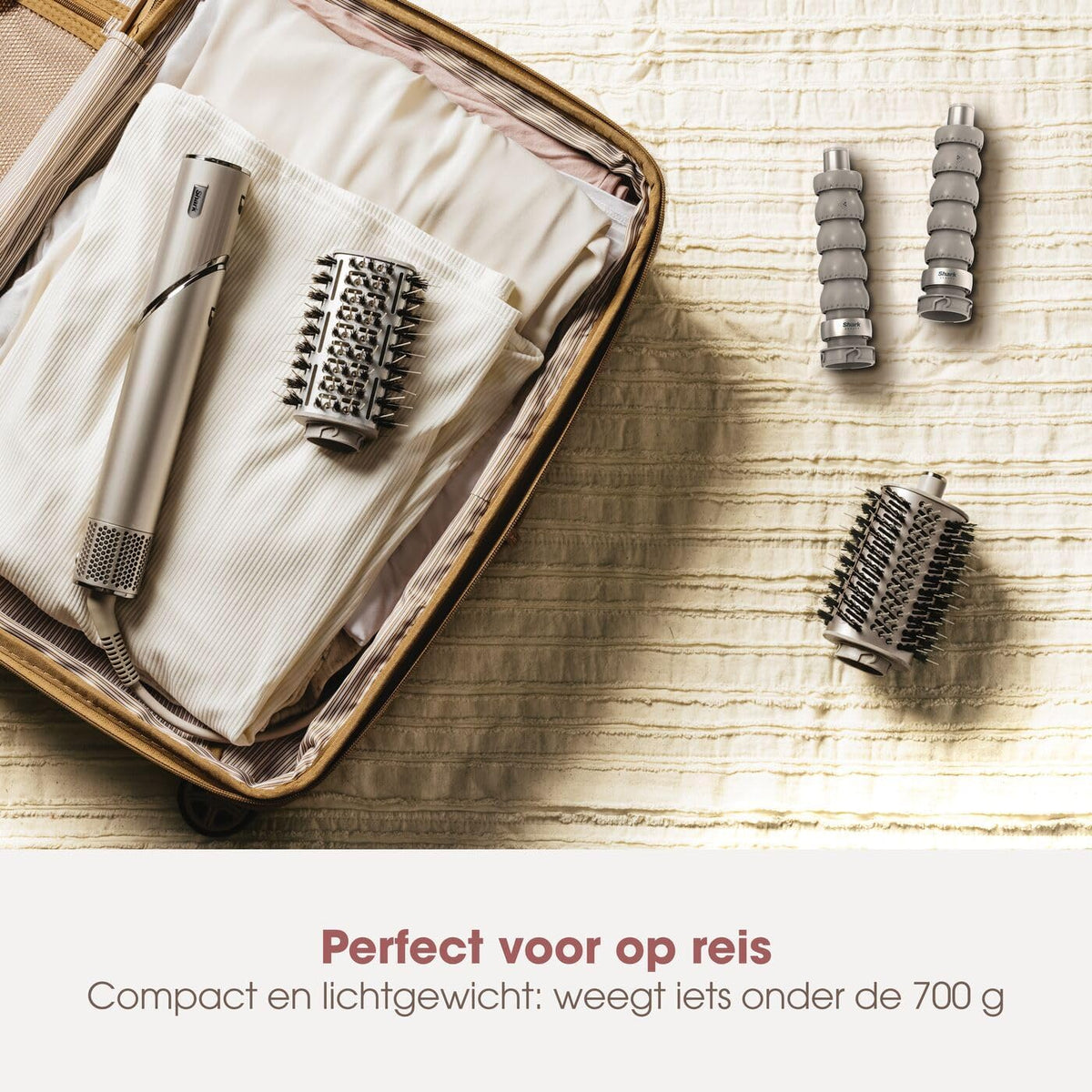 Airstyler En Haardroger – Föhnborstel – Krulborstel – Multistyler – Haarstyler – Champagne – 5 Stylingmogelijkheden – 2 Automatische Krullers