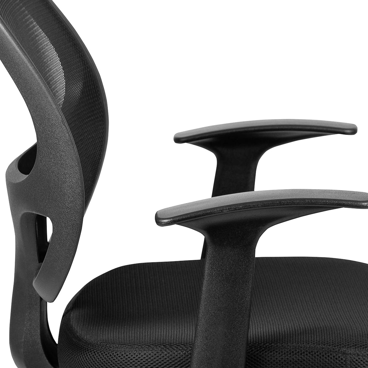 Flash Furniture Zwarte middenrug bureaustoel, stof, product in inch (l x b x h): 24,0 x 21,0 x 39,0
