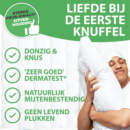 Welldora Dekbed 260 x 220 | 100% Extra Zacht Veren- en Donsdekbed | Zorgvuldig Getest, Oeko-Tex, Allergievriendelijk | RDS-keurmerk voor Dierenwelzijn | All season Dekbed Veren en Dons 260 x 220