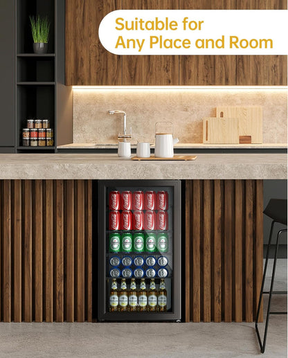 Mini-Koelkast – Drankkoelkast – Koelvitrine – Minibar – Bierkoelkast – 86 Liter Inhoud – 3 Verstelbare Planken