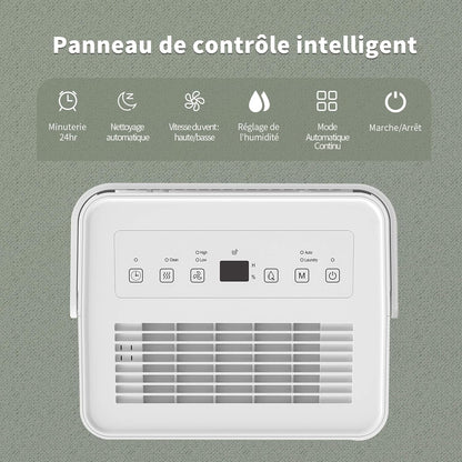 Uhome Luchtontvochtiger, elektrisch, 12 l in 24 uur, luchtontvochtiger voor 54 m³/18 m², ontvochtiger met automatische uitschakeling, vochtsensor, wasmodus, actieve koolfilter, afvoerslang (12 l