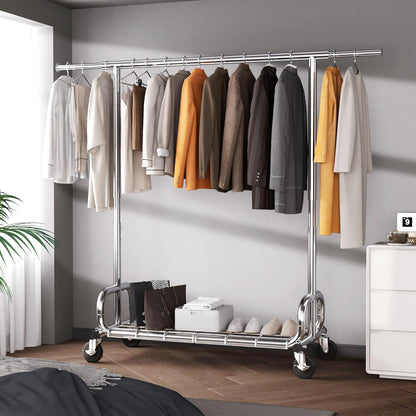 HOKEEPER Kledingrek op wielen, zware belasting, kledingrek voor het ophangen van kleding