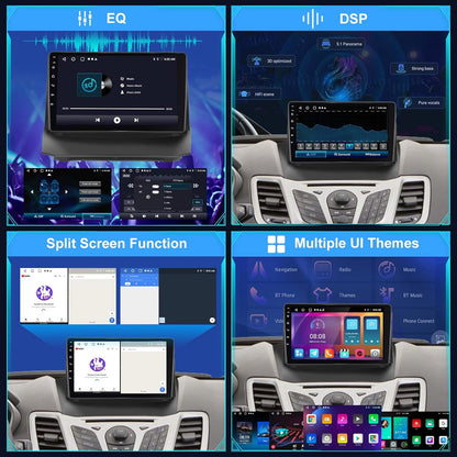 [2+64G]Android 13 Autoradio voor Ford Fiesta 2009-2017 met Wireless Carplay & Android Auto - 9 Inch Touchscreen Autoradio met WiFi GPS Mirror Link DSP FM/RDS Radio SWC + AHD Achteruitrijcamera