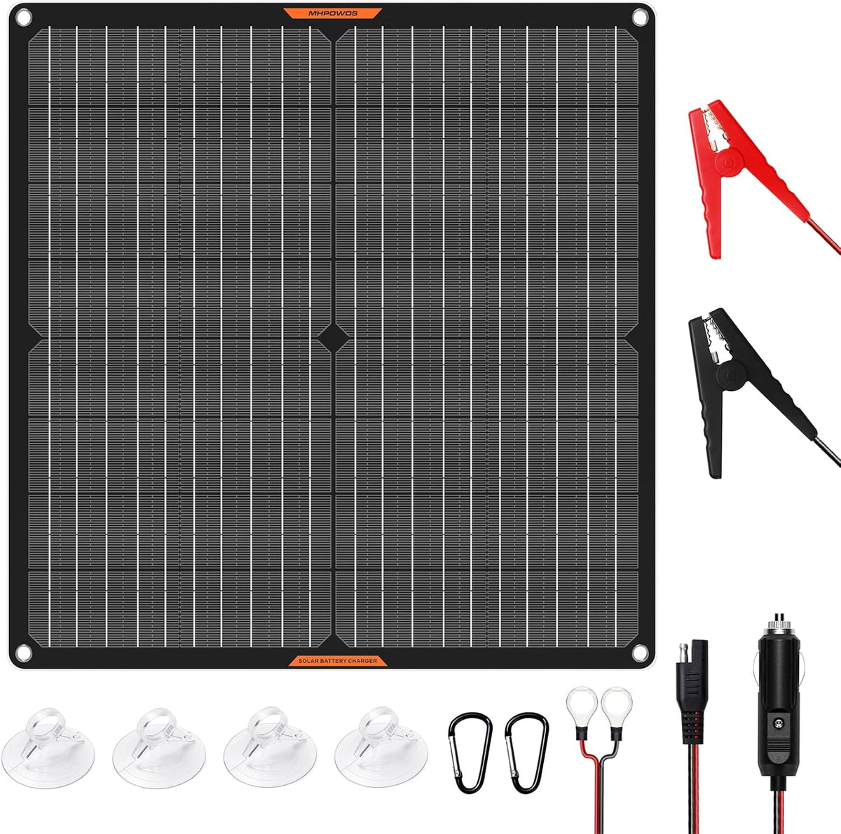Zonnepaneel 30 W 12 V zonne-auto-acculader draagbare waterdichte zonne-stroom batterijlader & onderhoudsapparaat met Trickle-sigarettenaansteker-stekker & krokodillenklem