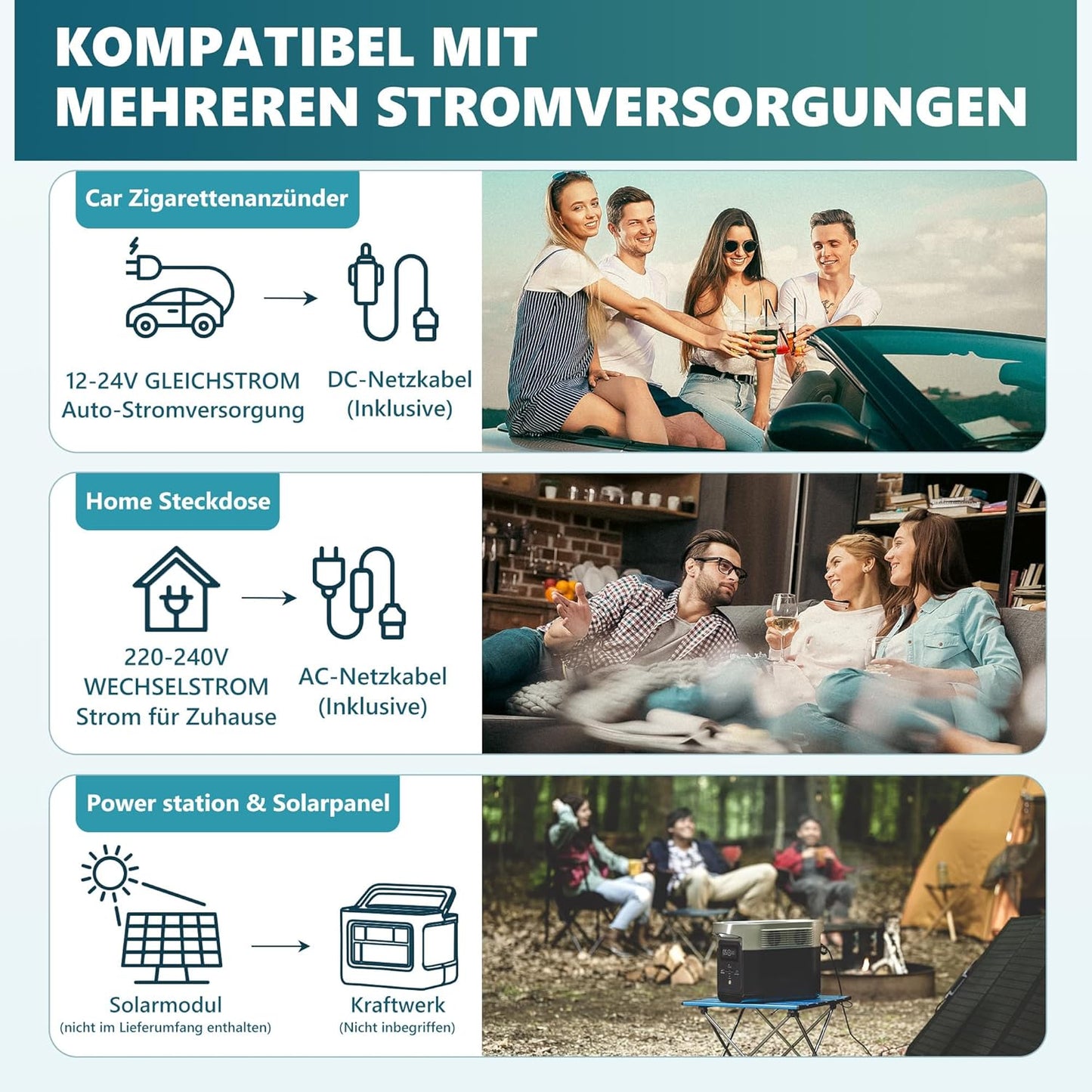 EUHOMY Compressor-koelbox, 21 liter, -20 °C ~ 20 °C, 12 V auto-koelkast, draagbare vriezer 12/24 V DC 220-240 V AC, met app-besturing voor camping, reizen, vrachtwagen, huis