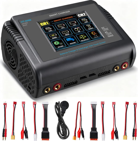 Universele RC Acculader – Lipo Oplader – Batterijlader – Balancer Oplader – Duo Laadstation – Dubbele Kanalen 10A – 150W AC / 240W DC