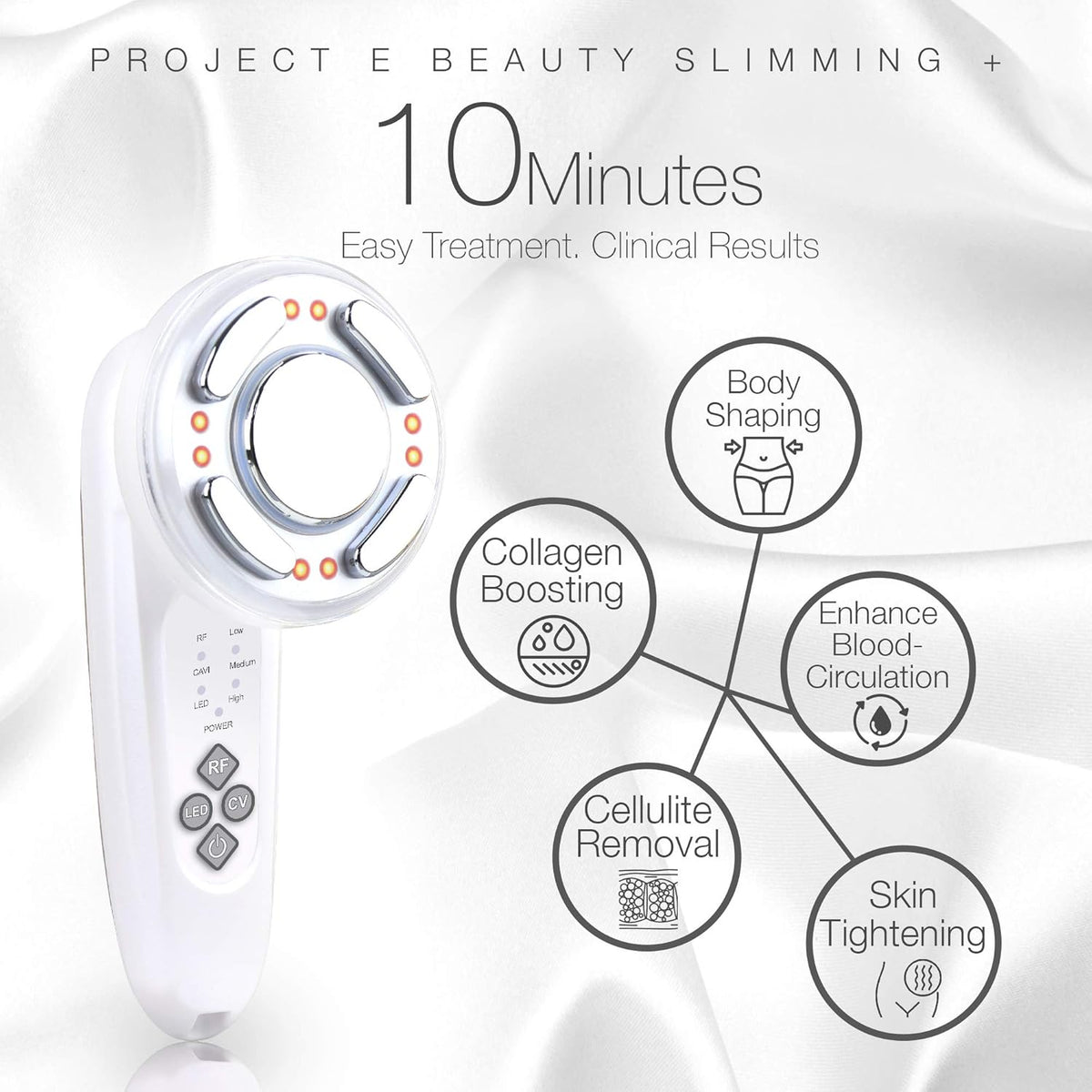 LED+ Radiofrequentie Slimming Therapie – Cavitatie Apparaat – Body Shaper – Lichaamsmassager – Vormgevend Apparaat – 3-In-1 Technologie – 3 Intensiteitsniveaus