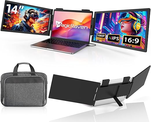 Draagbare Monitor – Tweede Scherm – Extern Scherm – Mobiele Monitor – USB-C Monitor – 14 Inch Dubbel Scherm – Full HD IPS – Magnetische Standaard