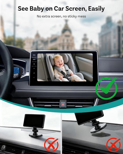 Ottocast Cabin Care CarPlay Adapter 2026, Ottocast Mini 1080P Achterbank Camera, USB-A Plug & Play, Live Weergave op Autodisplay, Alleen voor Fabrieksbedrade CarPlay