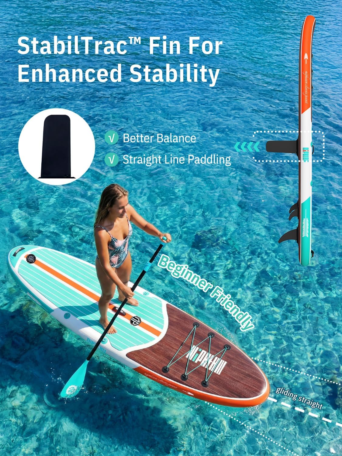 Niphean Stand up paddleboard voor volwassenen met SUP-accessoires, 320 cm duurzaam, opblaasbaar peddelboards voor volwassenen van alle niveaus, supboard, stand-up paddleboard met zitting, peddelboard