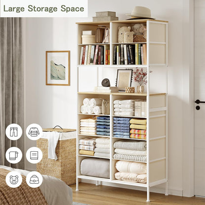 Ladekast – Kast – Opbergkast – Dressoir – Ladenkast – Beige – 12 Ruime Lades – Stevig Metalen Frame