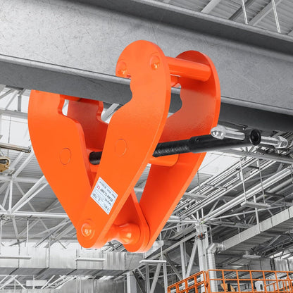 Dragerklem 5000 kg/5 T, montageklem stalen spindelklem, draagvermogen 5000 kg, grijpbereik 80-320 mm voor I-stalen drager, werkbelasting, beam lifting klem