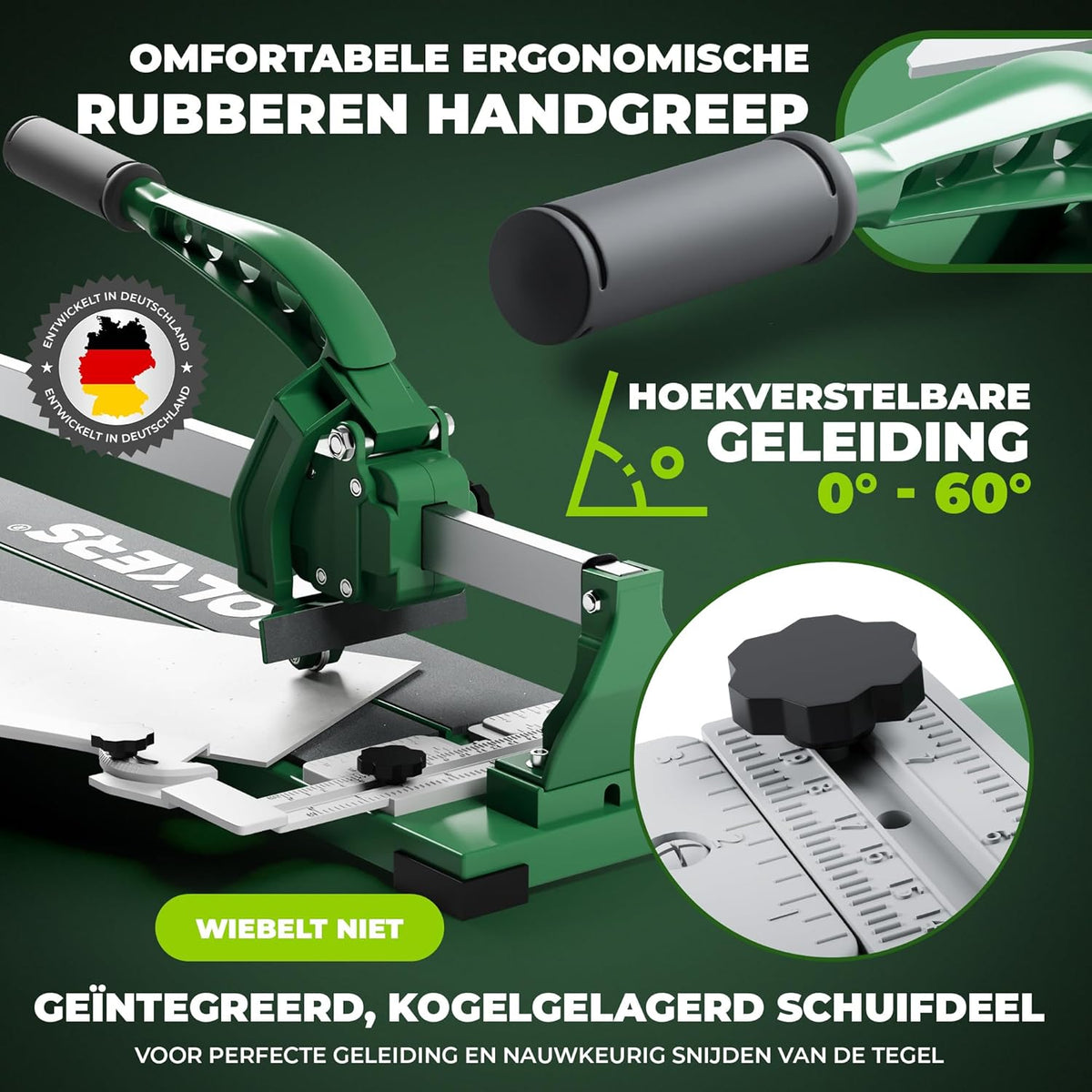 ProCut S 600 tegelsnijder - tegelsnijder met 600mm snijlengte - precieze sneden dankzij hardmetalen snijwiel met kogellager - tegelsnijmachine met magnetische breekstempel