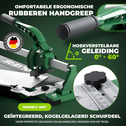 ProCut S 600 tegelsnijder - tegelsnijder met 600mm snijlengte - precieze sneden dankzij hardmetalen snijwiel met kogellager - tegelsnijmachine met magnetische breekstempel