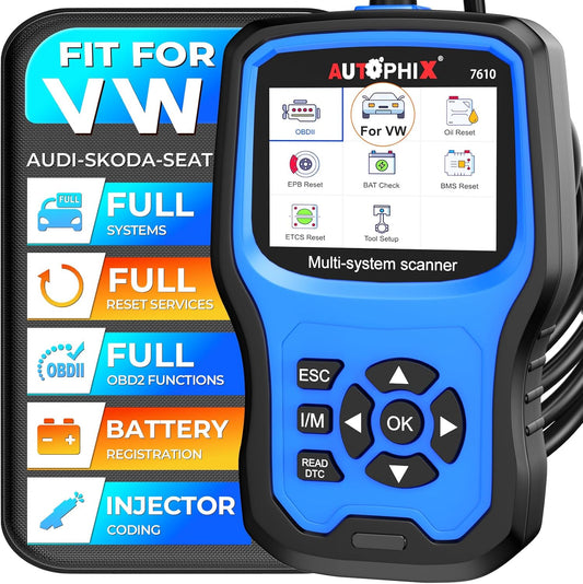 AUTOPHIX Elite Volledige Systemen Diagnostische Scan Tool Compatibel met VW Automotive Volledige Functies OBD2 Scanner Code Reader Batterij Registratie Tool Compatibel met VW Audi Na 1996