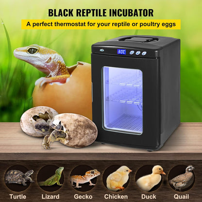 Incubator 5°-60 °C (36-140 °F), 25 l, automatische broedmachine met constante temperatuur voor reptielen of amfibieën