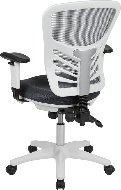 Flash Furniture Bureaustoel, schuimgaas, metaal, kunststof, hout, zwart, 68,58 x 64,77 x 112,4 cm