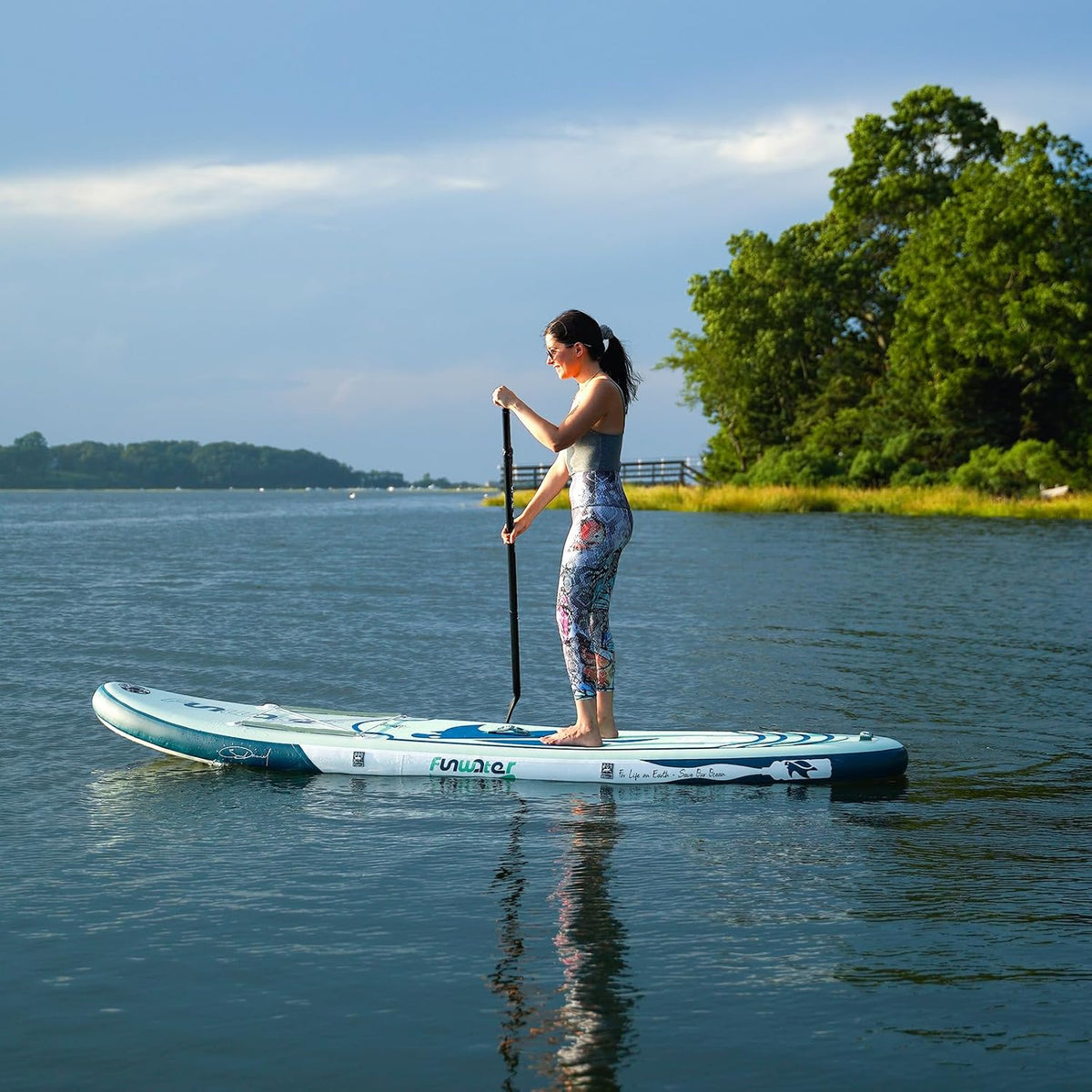 FunWater Stand Up Paddle Board 320 cm & 350 cm – SUP voor 2 personen/gezinnen, met complete accessoires, dubbellaags PVC, beginnersvriendelijk, Opblaasbaar Paddle Board voor volwassenen & beginners