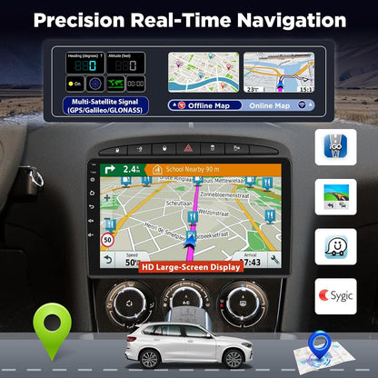 Android Autoradio – Navigatiesysteem – Multimedia Speler – Bluetooth Radio – Dashboard Headunit – 9 Inch 1080P Touchscreen – Draadloze CarPlay & Android Auto – DSP Audio – GPS Navigatie – 2+64G Plug & Play – Achteruitrijcamera inbegrepen