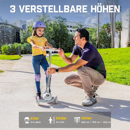 FanttikRide K9 Pro Elektrische step voor kinderen, 3/6/10 km/u, AI-snelheidsmodus, Type-C snel opladen, 5 verlichtingsmodi, verstelbaar stuur, voor kinderen tot 60 kg