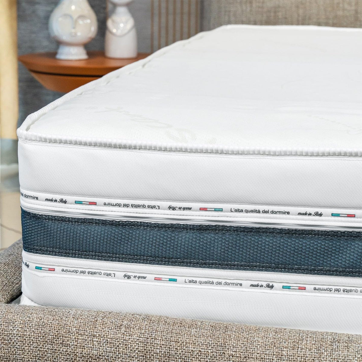 miasuite i sogni italiani Traagschuimmatras voor tweepersoonsbed, 160 x 200 cm, hoogte 30 cm, afneembare overtrek, orthopedisch medisch hulpmiddel, cabrio