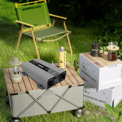 DATOUBOSS Omvormer 12V 230V 2000W Piek 4000W Zuivere Sinusgolven Omvormer, Vermogensomvormer met 2 EU Stopcontacten, USB/PD Uitgang en LCD Scherm. Geschikt voor Camper, Auto