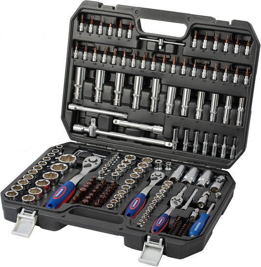 Dopsleutelset – Doppenset – Ratels – Doppendoos – Moersleutelset – 172-Delig – Chroom-Vanadium Staal – 72 Tanden Ratel met Quick Release