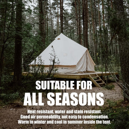 ShinHye Glockentent 3 m/4 m/5 m, glamping tent voor 3-8 personen, waterdicht, yurtentent voor outdoor, camping, familietent, zeildoektent met kookplaatbussen