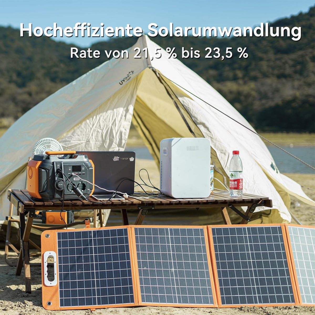 Zonnepaneel, opvouwbaar, 100 W, 18 V, flexibel zonnepaneel, camping, draagbaar, monokristallijn zonnepaneel, complete set met type C QC3.0 voor caravans, camping, balkon, tuinhuisjes