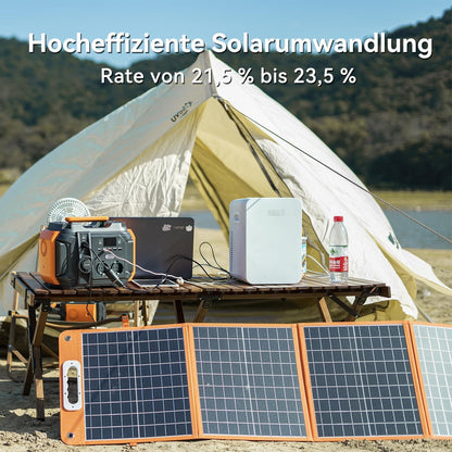 Zonnepaneel, opvouwbaar, 100 W, 18 V, flexibel zonnepaneel, camping, draagbaar, monokristallijn zonnepaneel, complete set met type C QC3.0 voor caravans, camping, balkon, tuinhuisjes